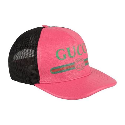 gucci print leather cap|Gucci fitted hats.